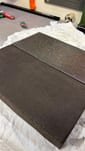 Custom-cast dark slabs, material test to match an original heritage slab